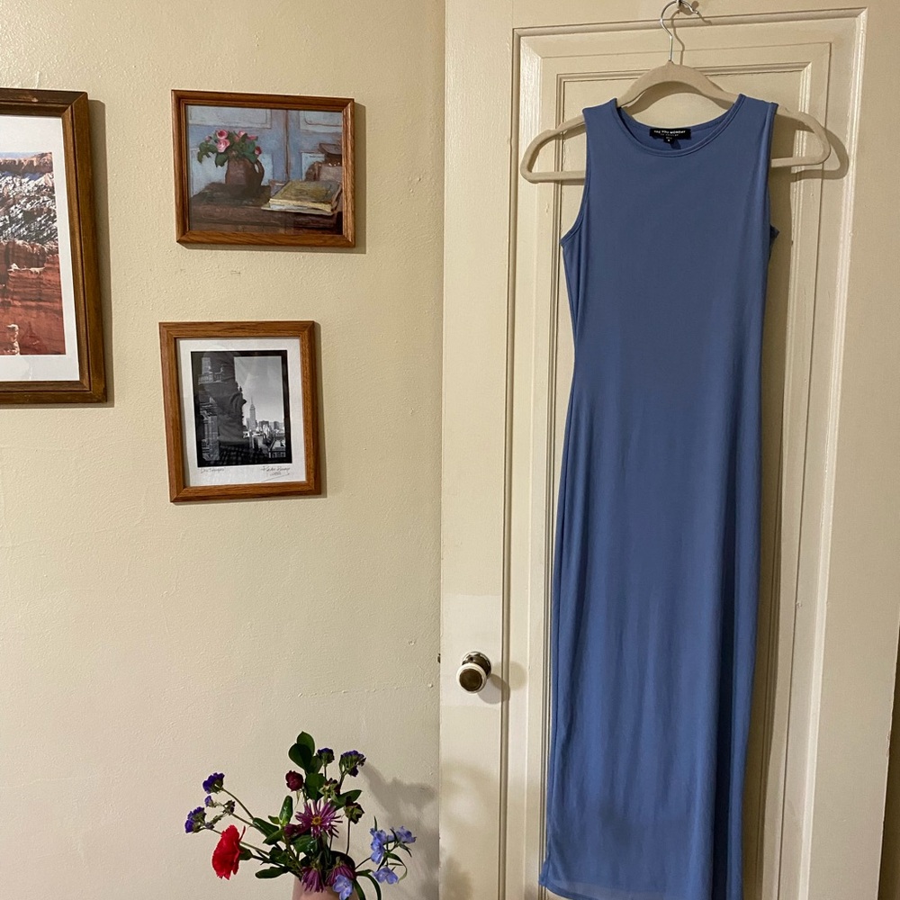 See You Monday Sleeveless Blue Maxi Dress